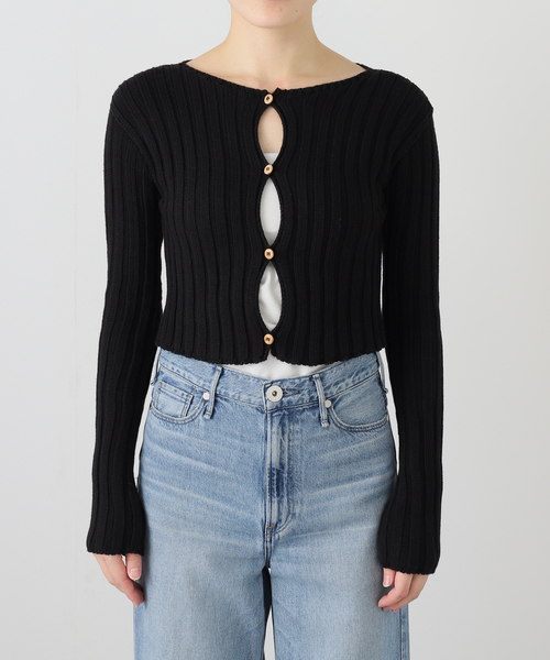 BASERANGE（ベースレンジ）の「Baserange/ベースレンジ MACAU カーディガン PUMACOC-AU25（カーディガン/ボレロ・レディース・ブラック・FREE）」の7枚目の写真