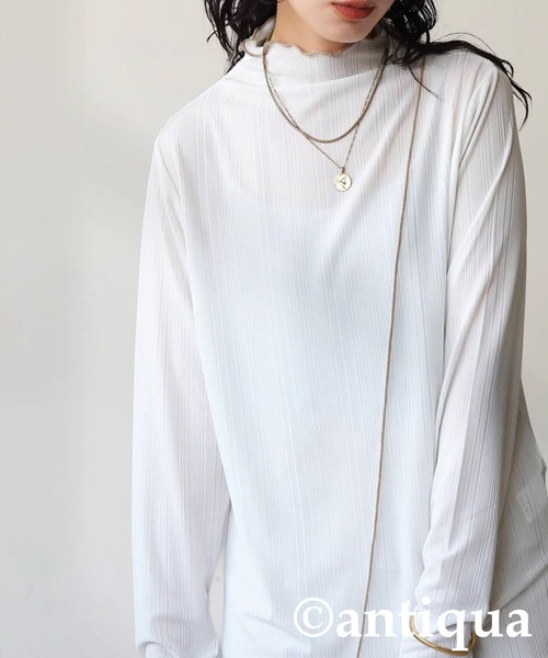 antiqua(アンティカ)の「メロウデザイン カットソー(Tシャツ/カットソー・レディース・グリーン系その他/ブラック系その他/ホワイト系その他/ライム/ブラック/ホワイト・ONESIZE)」の19枚目の写真