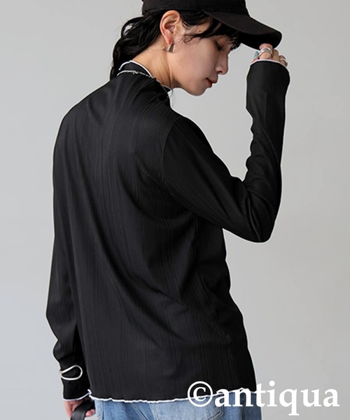 antiqua(アンティカ)の「メロウデザイン カットソー(Tシャツ/カットソー・レディース・グリーン系その他/ブラック系その他/ホワイト系その他/ライム/ブラック/ホワイト・ONESIZE)」の15枚目の写真