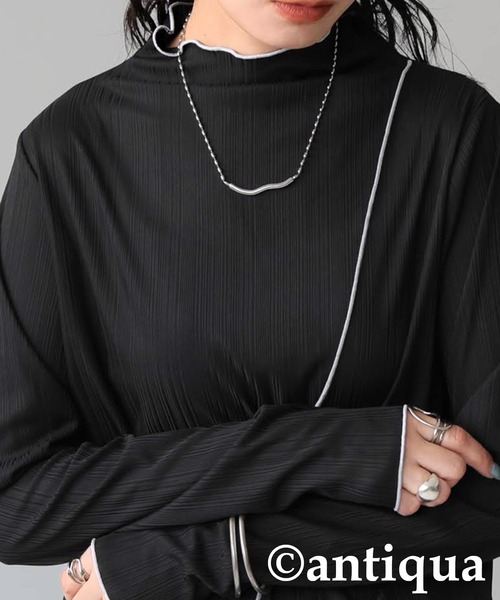 antiqua(アンティカ)の「メロウデザイン カットソー(Tシャツ/カットソー・レディース・グリーン系その他/ブラック系その他/ホワイト系その他/ライム/ブラック/ホワイト・ONESIZE)」の17枚目の写真