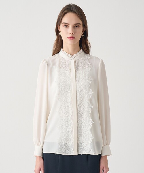 ANAYI（アナイ）の「【Eternal Line 2026】ジョーゼットレースコンビ ブラウス（シャツ/ブラウス・レディース・アイボリー/ネイビー/ピンク・36/38）」の10枚目の写真