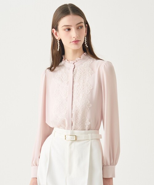 ANAYI（アナイ）の「【Eternal Line 2026】ジョーゼットレースコンビ ブラウス（シャツ/ブラウス・レディース・アイボリー/ネイビー/ピンク・36/38）」の8枚目の写真