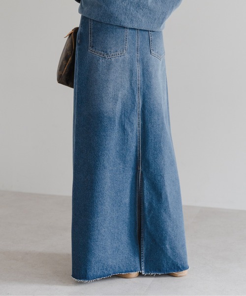 Bonjour Sagan(ボンジュールサガン)の「サイドゴムデニムロングスカート(デニムスカート・レディース・ブルー/インディゴブルー・FREE)」の17枚目の写真