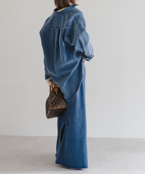 Bonjour Sagan(ボンジュールサガン)の「サイドゴムデニムロングスカート(デニムスカート・レディース・ブルー/インディゴブルー・FREE)」の18枚目の写真