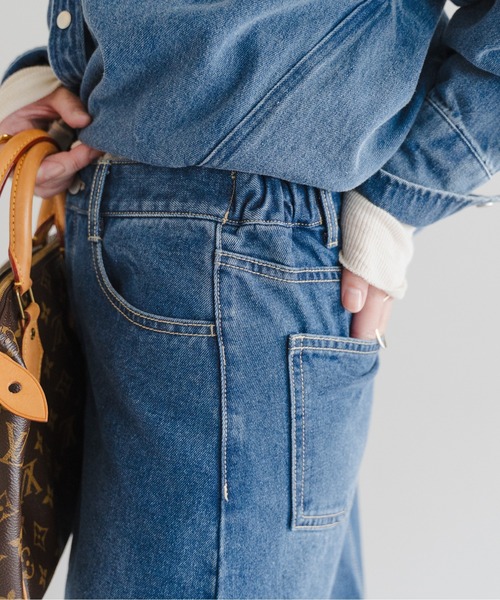 Bonjour Sagan(ボンジュールサガン)の「サイドゴムデニムロングスカート(デニムスカート・レディース・ブルー/インディゴブルー・FREE)」の20枚目の写真