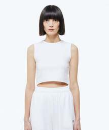 CUTTING CROP TOP_WHITE