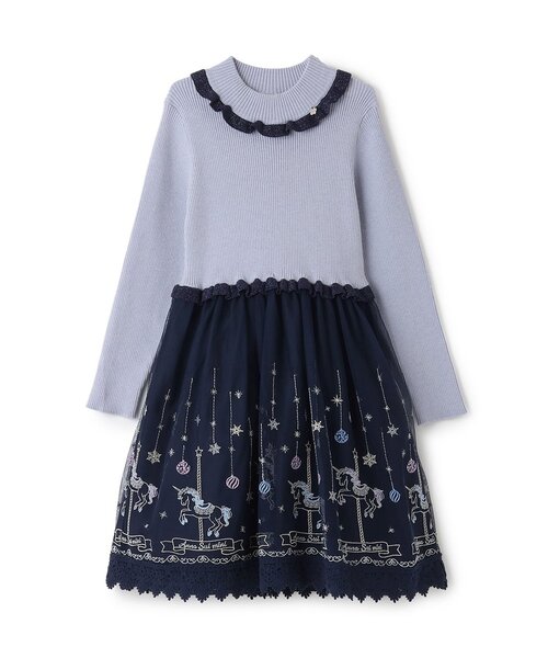 セール】ニットドッキングチュールワンピース（ワンピース）｜ANNA SUI