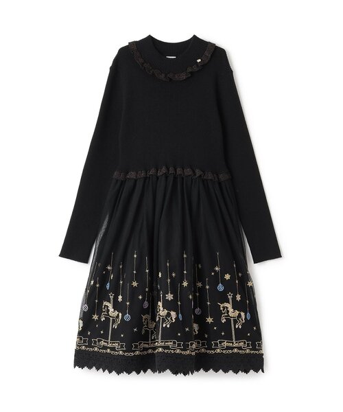 セール】ニットドッキングチュールワンピース（ワンピース）｜ANNA SUI