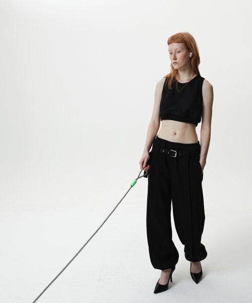 WHOLE PAPER（ホールペーパー）の「ピンタックトラックパンツ[ブラック]（スウェットパンツ・レディース・その他・S-M）」の2枚目の写真