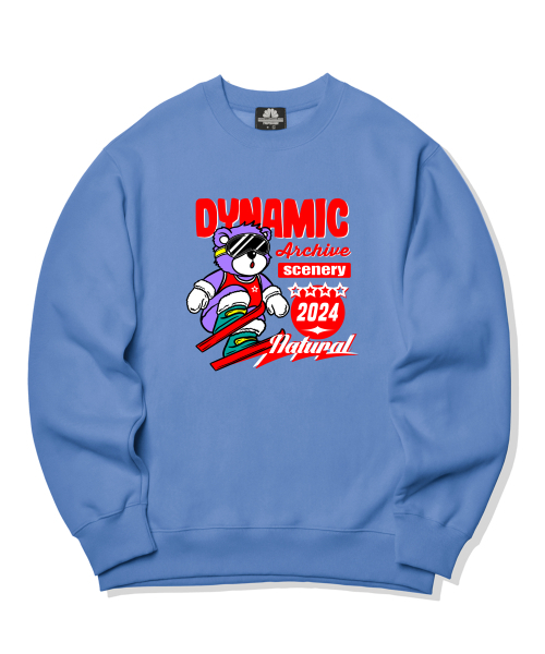 TRIPSHION(トリップション)の「SKI PLAYER BEAR グラフィッククルーネック - ブルー(スウェット・メンズ・その他・MEDIUM/LARGE/X-LARGE)」の1枚目の写真