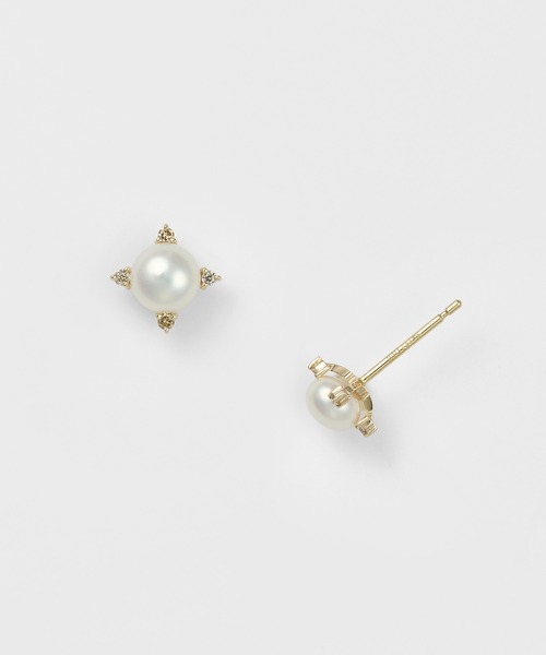agete(アガット)の「K10淡水パール/ダイヤモンドピアス(ピアス(両耳用)・レディース・ゴールド系その他・FREE)」の2枚目の写真