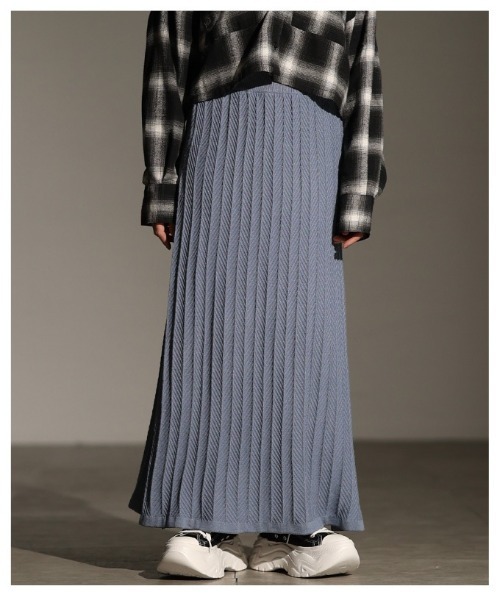 Sawa a la mode(サワアラモード)の「立体ヘリンボーンニットスカート(スカート・レディース・ブラック/グレー・FREE)」の9枚目の写真