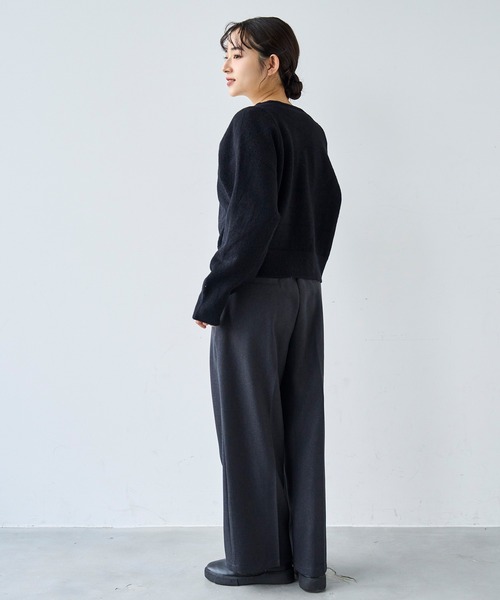 mil（ミル）の「ハイウエスト スラックスパンツ【585147】（スラックス・レディース・チャコールグレー/ダークブラウン/ダークベージュ・FREE/S-Short/S-Regular/M-Short/M-Regular）」の11枚目の写真