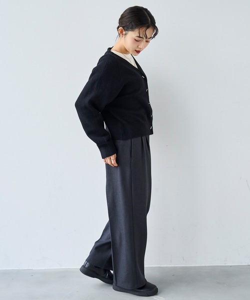 mil（ミル）の「ハイウエスト スラックスパンツ【585147】（スラックス・レディース・チャコールグレー/ダークブラウン/ダークベージュ・FREE/S-Short/S-Regular/M-Short/M-Regular）」の12枚目の写真