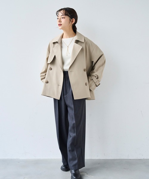 mil（ミル）の「ハイウエスト スラックスパンツ【585147】（スラックス・レディース・チャコールグレー/ダークブラウン/ダークベージュ・FREE/S-Short/S-Regular/M-Short/M-Regular）」の13枚目の写真