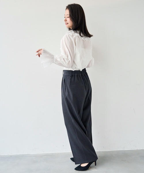 mil（ミル）の「ハイウエスト スラックスパンツ【585147】（スラックス・レディース・チャコールグレー/ダークブラウン/ダークベージュ・FREE/S-Short/S-Regular/M-Short/M-Regular）」の15枚目の写真