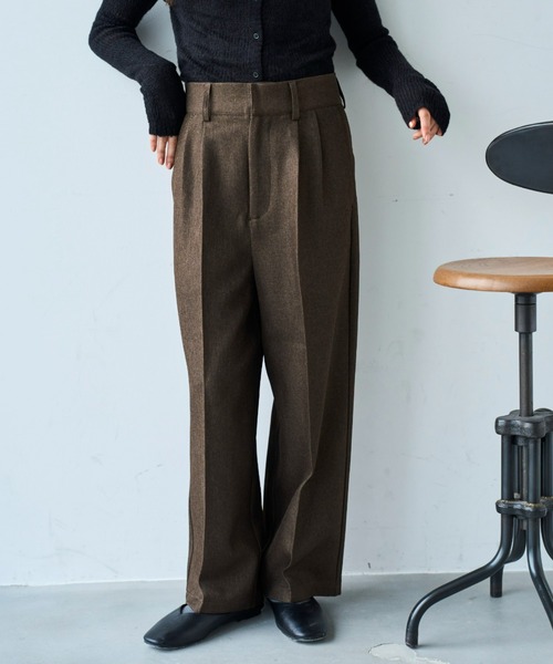 mil（ミル）の「ハイウエスト スラックスパンツ【585147】（スラックス・レディース・チャコールグレー/ダークブラウン/ダークベージュ・FREE/S-Short/S-Regular/M-Short/M-Regular）」の18枚目の写真