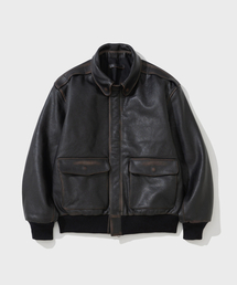 SHIRTER（シャーター）の「A2 LEATHER JUMPER (BLACK)（ライダースジャケット）」