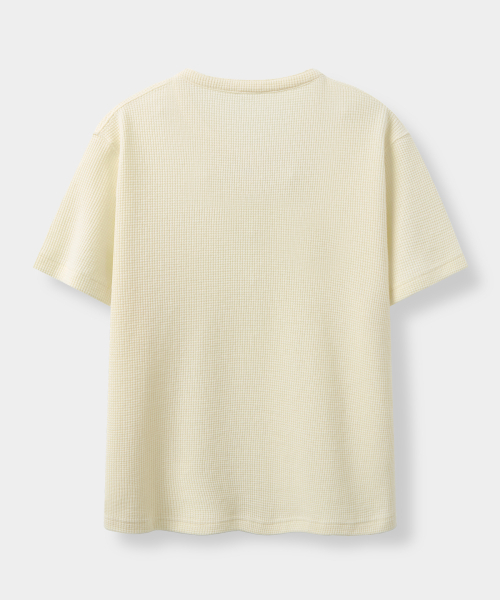 EUGGEN(ユジェン)の「ワッフルヘンリーネックショートスリーブTシャツ_クリーム(Tシャツ/カットソー・レディース・その他・SMALL/MEDIUM)」の3枚目の写真