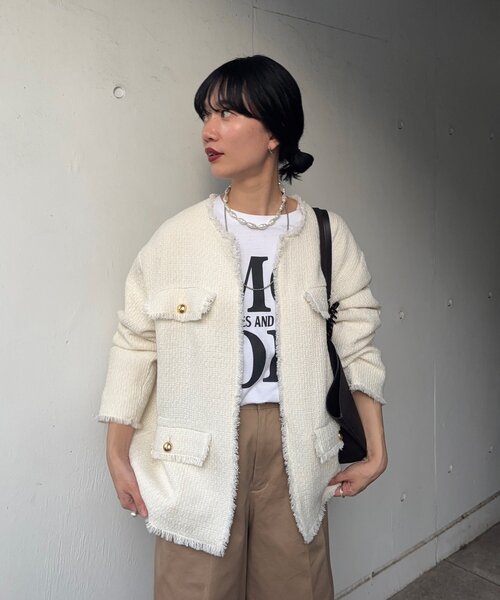 SHENERY（シーナリー）の「【インフルエンサー＠akane_nagataコラボ】ツイードジャケット（その他アウター・レディース・ホワイト系その他/ブラック/ブラック系その他/オフホワイト・FREE）」の9枚目の写真