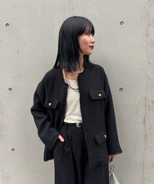 SHENERY（シーナリー）の「【インフルエンサー＠akane_nagataコラボ】ツイードジャケット（その他アウター・レディース・ホワイト系その他/ブラック/ブラック系その他/オフホワイト・FREE）」の20枚目の写真