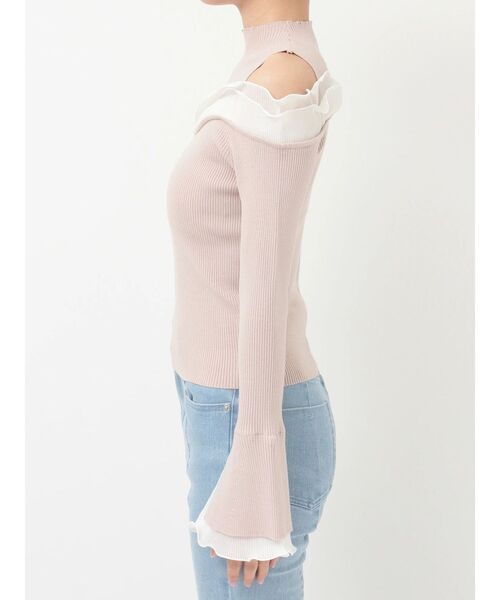 MERCURYDUO（マーキュリーデュオ）の「プリーツフリル使いニット（ニット/セーター・レディース・チャコールグレー/オフホワイト/ベージュ・FREE）」の19枚目の写真