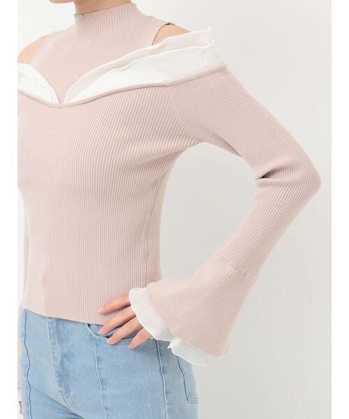 MERCURYDUO（マーキュリーデュオ）の「プリーツフリル使いニット（ニット/セーター・レディース・チャコールグレー/オフホワイト/ベージュ・FREE）」の22枚目の写真