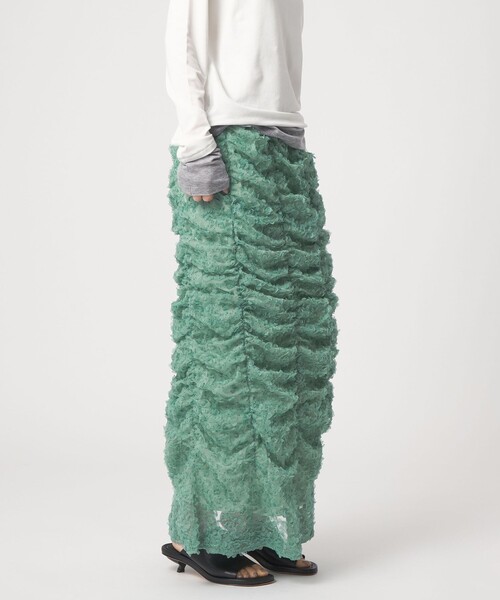 EMMEL REFINES（エメルリファインズ）の「＜EMMEL REFINES＞EM ドットペタル ギャザースカート（スカート・レディース・オフホワイト/ライム・M/S）」の4枚目の写真