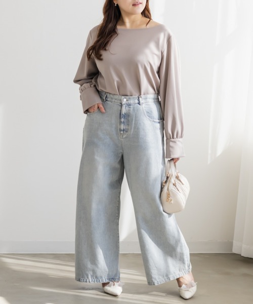 CLETTE（クレット）の「CLETTEオリジナルボートネックカットソーブラウス（シャツ/ブラウス・レディース・ブラック/ピンクベージュ/ホワイト・4L/3L/LL）」の11枚目の写真