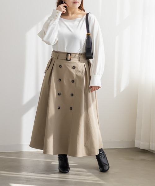 CLETTE（クレット）の「CLETTEオリジナルボートネックカットソーブラウス（シャツ/ブラウス・レディース・ブラック/ピンクベージュ/ホワイト・4L/3L/LL）」の6枚目の写真