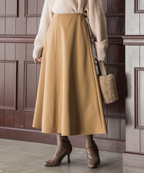 Droite lautreamont（ドロワットロートレアモン）の「両面起毛ストレッチスカート≪洗濯機で洗える≫（スカート・レディース・オフホワイト/キャメル/ブラック・M）」の3枚目の写真