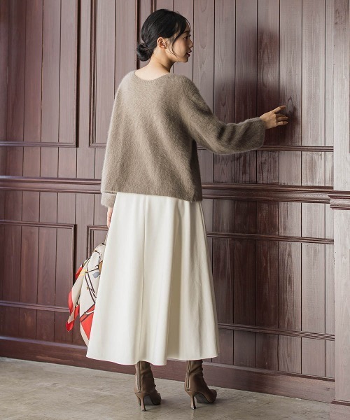 Droite lautreamont（ドロワットロートレアモン）の「両面起毛ストレッチスカート≪洗濯機で洗える≫（スカート・レディース・オフホワイト/キャメル/ブラック・M）」の13枚目の写真