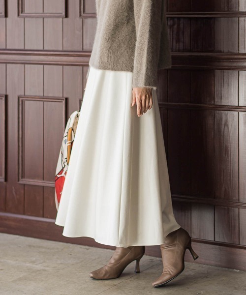 Droite lautreamont（ドロワットロートレアモン）の「両面起毛ストレッチスカート≪洗濯機で洗える≫（スカート・レディース・オフホワイト/キャメル/ブラック・M）」の5枚目の写真