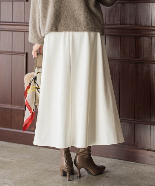 Droite lautreamont（ドロワットロートレアモン）の「両面起毛ストレッチスカート≪洗濯機で洗える≫（スカート・レディース・オフホワイト/キャメル/ブラック・M）」の6枚目の写真