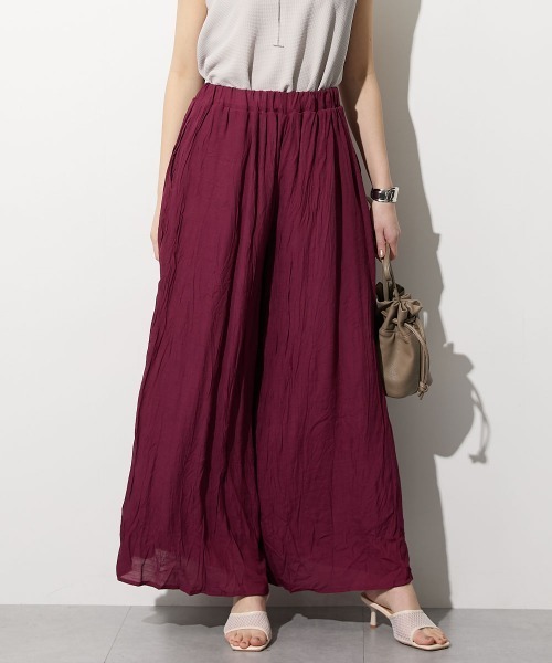 slattgir（スラットジール）の「高身長　ふわっと軽やかスラブワイドパンツ（トールサイズ）（その他パンツ・レディース・グレイッシュベージュ/パープル/ブラック/モカ・T3L/TLL/TL/TM/T5L/T4L）」の4枚目の写真