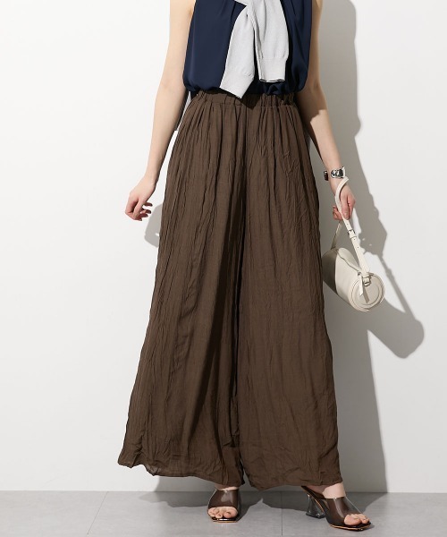 slattgir（スラットジール）の「高身長　ふわっと軽やかスラブワイドパンツ（トールサイズ）（その他パンツ・レディース・グレイッシュベージュ/パープル/ブラック/モカ・T3L/TLL/TL/TM/T5L/T4L）」の6枚目の写真