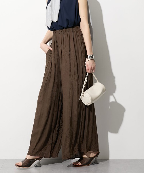 slattgir（スラットジール）の「高身長　ふわっと軽やかスラブワイドパンツ（トールサイズ）（その他パンツ・レディース・グレイッシュベージュ/パープル/ブラック/モカ・T3L/TLL/TL/TM/T5L/T4L）」の8枚目の写真