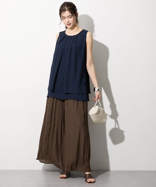 slattgir（スラットジール）の「高身長　ふわっと軽やかスラブワイドパンツ（トールサイズ）（その他パンツ・レディース・グレイッシュベージュ/パープル/ブラック/モカ・T3L/TLL/TL/TM/T5L/T4L）」の13枚目の写真