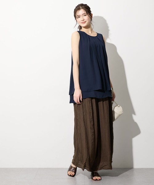 slattgir（スラットジール）の「高身長　ふわっと軽やかスラブワイドパンツ（トールサイズ）（その他パンツ・レディース・グレイッシュベージュ/パープル/ブラック/モカ・T3L/TLL/TL/TM/T5L/T4L）」の14枚目の写真