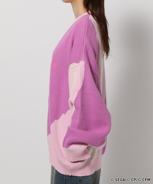 RAGEBLUE（レイジブルー）の「【プロジェクトセカイ×ZOZOTOWN】ワンダーランズ×ショウタイムコラボ ニュアンス柄ニットカーデ（カーディガン/ボレロ・レディース・ピンク系その他/オフホワイト/グリーン系その他/ブルー系その他/イエロー/ピンク系その他2・MEDIUM/LARGE）」の7枚目の写真