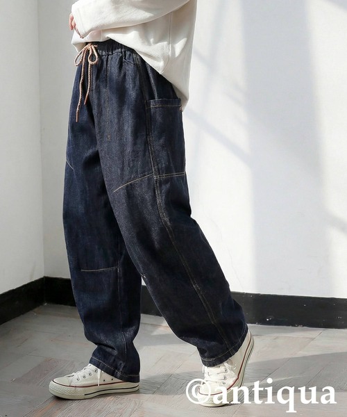 antiqua(アンティカ)の「立体カーブ デニムパンツ(デニムパンツ・レディース・ブルー系その他・ONESIZE)」の5枚目の写真