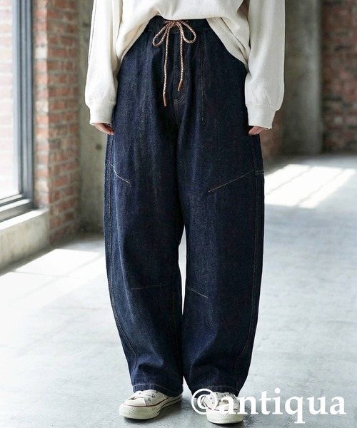 antiqua(アンティカ)の「立体カーブ デニムパンツ(デニムパンツ・レディース・ブルー系その他・ONESIZE)」の6枚目の写真