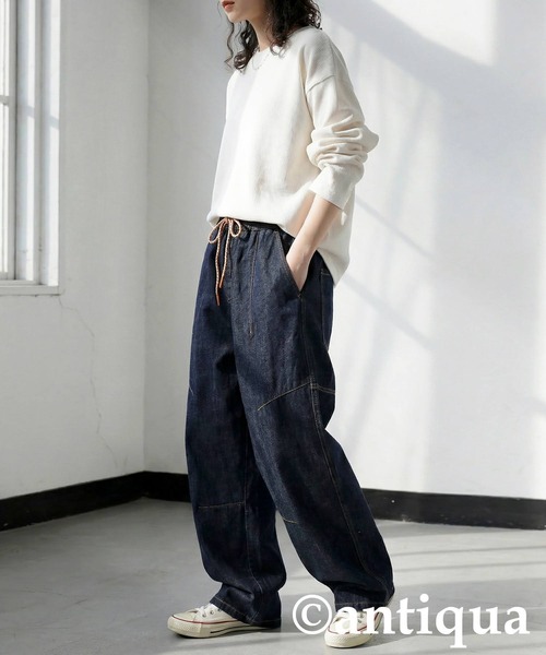 antiqua(アンティカ)の「立体カーブ デニムパンツ(デニムパンツ・レディース・ブルー系その他・ONESIZE)」の8枚目の写真
