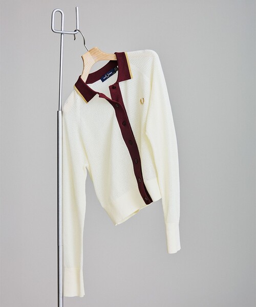 FRED PERRY（フレッドペリー）の「【別注】FRED PERRY / RIB-KNITTED CARDIGAN（カーディガン/ボレロ・レディース・オフホワイト/ネイビー・10）」の22枚目の写真