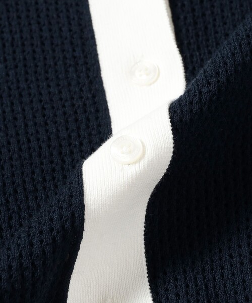 FRED PERRY（フレッドペリー）の「【別注】FRED PERRY / RIB-KNITTED CARDIGAN（カーディガン/ボレロ・レディース・オフホワイト/ネイビー・10）」の4枚目の写真
