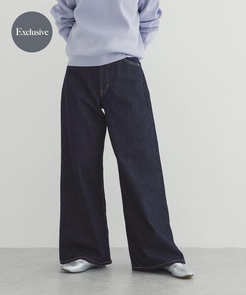 Lee（リー）の「『別注』Lee101×DOORS　WIDE PANTS（デニムパンツ・レディース・インディゴブルー/ライトインディゴブルー/ワンウォッシュ・SMALL/MEDIUM/LARGE/X-SMALL）」の3枚目の写真
