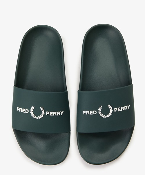 FRED PERRY(フレッドペリー)の「Branded Slider/ロゴスライダーサンダル(サンダル・メンズ・ネイビー/ブラック/ホワイト/ダークグリーン・23cm/24cm/25cm/26cm/27cm/28cm)」の3枚目の写真
