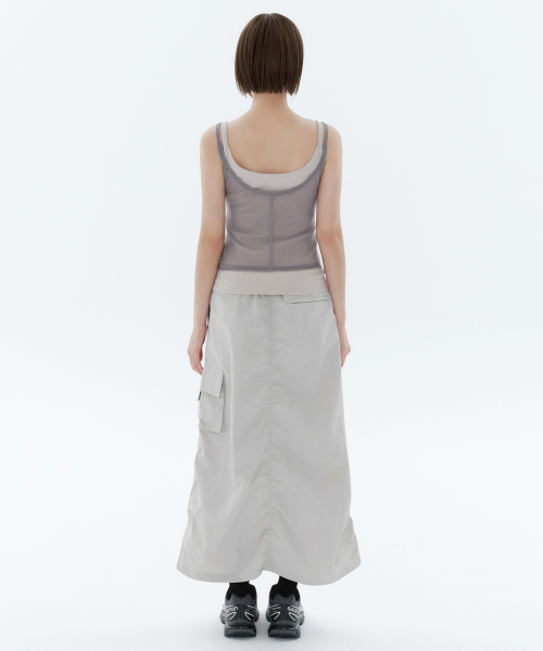 MUSINSA STANDARD WOMAN（ムシンサスタンダードウーマン）の「ウィメンズナイロンパラシュートスカート[アッシュグレー]（スカート・レディース・その他・LARGE/MEDIUM/SMALL/X-SMALL）」の8枚目の写真