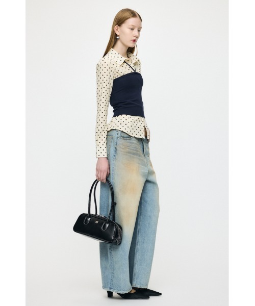 MOUSSY(マウジー)の「【26年SS新作】KNIT BARE トップス(チューブトップ・レディース・ネイビー/杢グレー・FREE)」の8枚目の写真