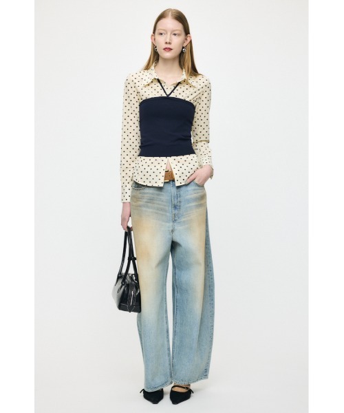 MOUSSY(マウジー)の「【26年SS新作】KNIT BARE トップス(チューブトップ・レディース・ネイビー/杢グレー・FREE)」の9枚目の写真
